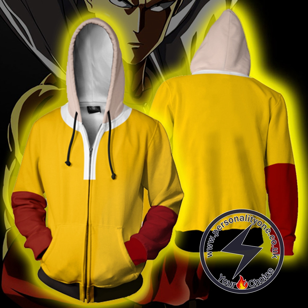 One Punch Man Saitama Zip Up Hoodie Jacket